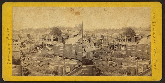 1870s oil refinery in Erie, PA. Credit: Library of Congress