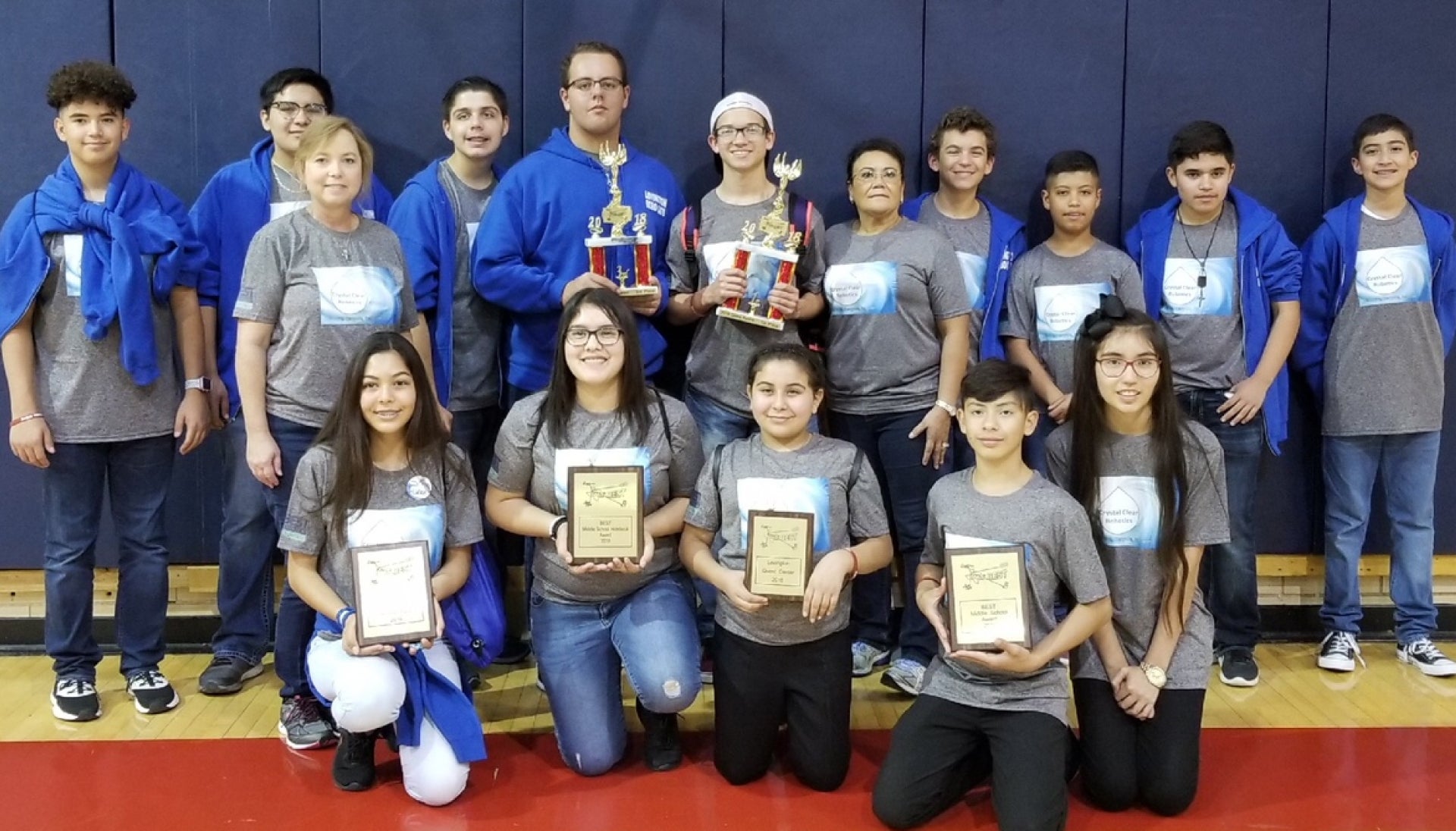 The Lovington Robocats Robotics Team at a 2019 regional competition in Dallas, Texas.