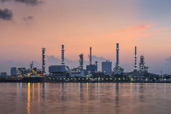 Refinery at sunset